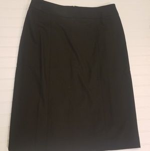 Lands End Black Suiting Pencil Skirt